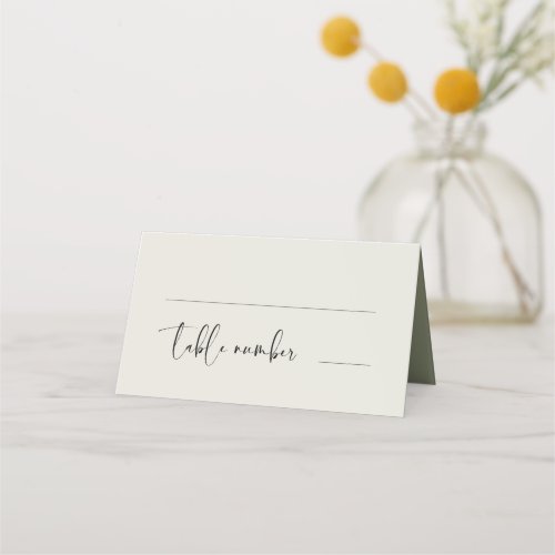 Elegant  modern Light sage green wedding Place Card