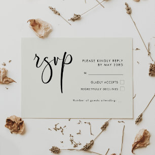 Elegant & modern Light sage green wedding RSVP Card