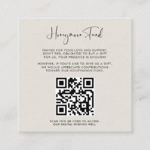Elegant & modern Light Sage Honeymoon fund QR code Enclosure Card