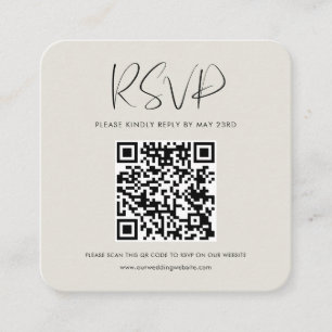Elegant & modern Light sage QR code RSVP response Enclosure Card