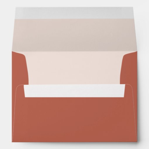 Elegant & modern light terracotta wedding envelope | Zazzle