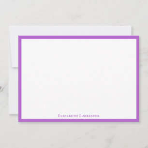 Elegant Modern Lilac Border Flat Note Card