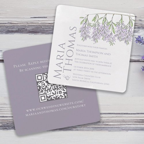 Elegant Modern Lilac Lavender RSVP Invitation