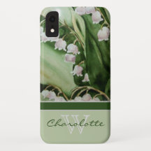 Elegant Modern Lily of the Valley Monogram Name