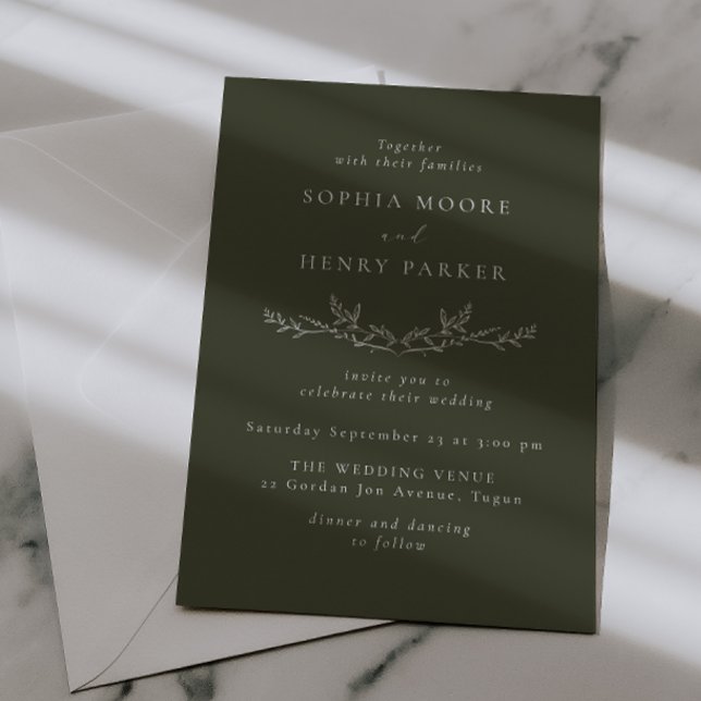 Elegant Modern Line Art Wedding  Invitation (Creator Uploaded)