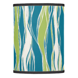 Elegant, modern, lines, pastel teal, green, white lamp shade