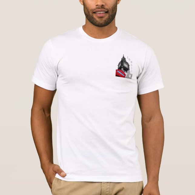 Elegant Modern London Red Telephone Box Big Ben T-Shirt (Front)