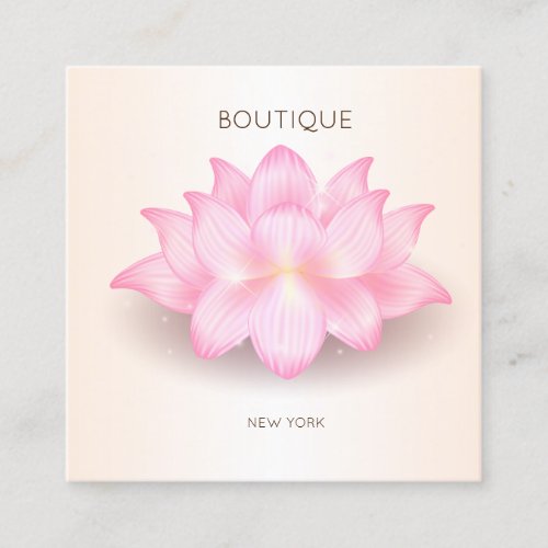 Elegant Modern Lotus Flower Brush Stroke Square Square Business Card