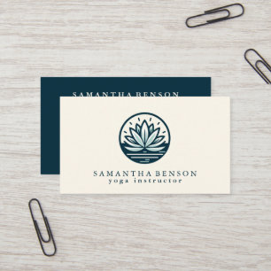 Elegant Modern Lotus Flower Business Card