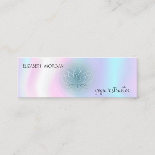 Elegant Modern Lotus Holographic Mini Business Card