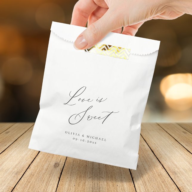 Elegant modern love is sweet script wedding favor bag (Elegant modern love is sweet script wedding favor bag)