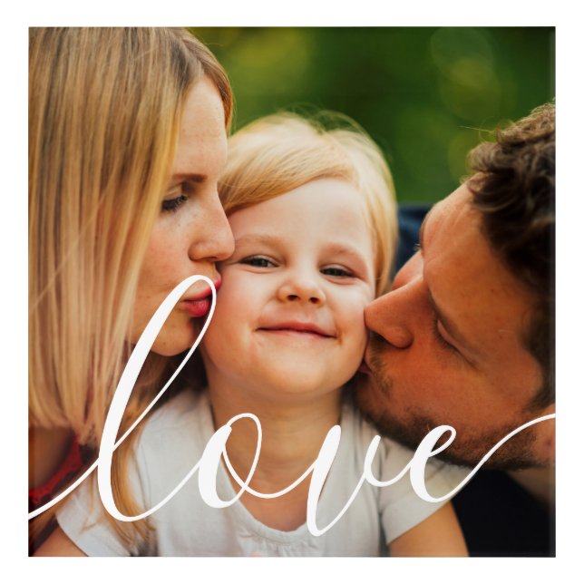 Elegant Modern Love Script Photo Acrylic Print (Front)