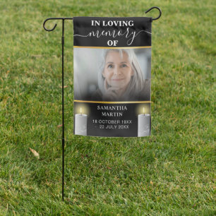 Elegant Modern Loving Memory Memorial Garden Flag