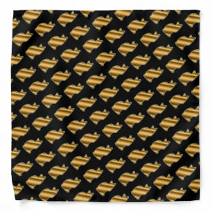 Elegant Modern Luxury Black Gold Cat Bandana