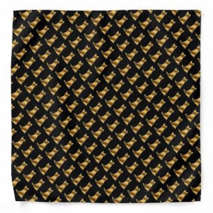 Elegant Modern Luxury Black Gold Cat Bandana