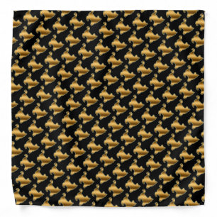 Elegant Modern Luxury Black Gold Cat Bandana