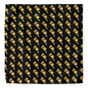 Elegant Modern Luxury Black Gold Cat Bandana