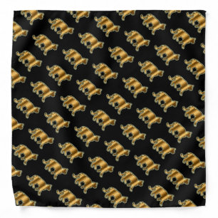 Elegant Modern Luxury Black Gold Cat Bandana