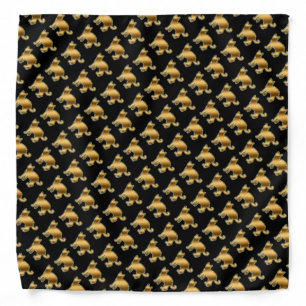 Elegant Modern Luxury Black Gold Cat Bandana