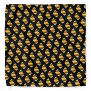 Elegant Modern Luxury Black Gold Cat Bandana