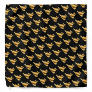 Elegant Modern Luxury Black Gold Cat Bandana