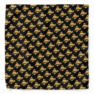 Elegant Modern Luxury Black Gold Cat Bandana