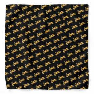 Elegant Modern Luxury Black Gold Cat Bandana