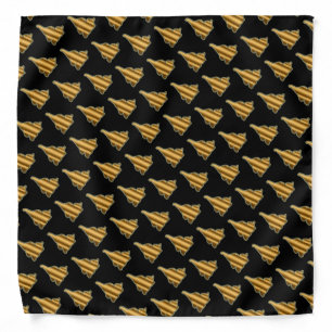 Elegant Modern Luxury Black Gold Cat Bandana