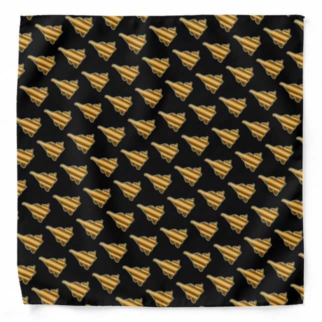 Elegant Modern Luxury Black Gold Cat Bandana (Front)