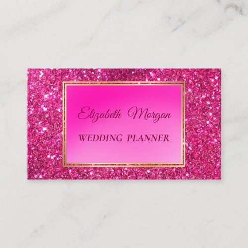 Elegant Modern Luxury Glitter Pink Stripe  Business Card