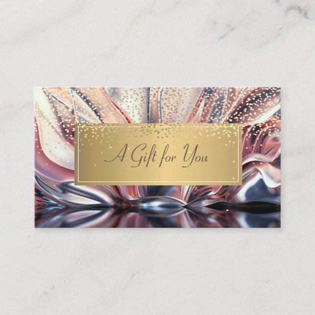 Elegant Modern Luxury Gold Confetti Abstract Discount Card (Front)