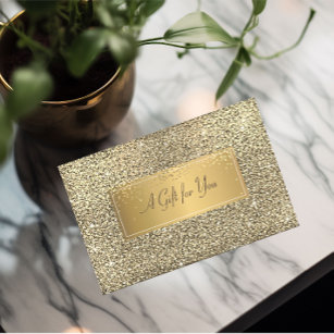 Elegant Modern Luxury Gold Glitter, Confetti Discount Card