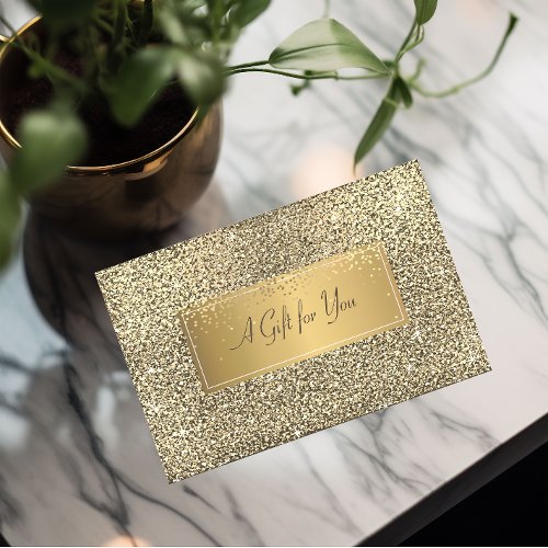 Elegant Modern Luxury Gold Glitter Confetti Discount Card