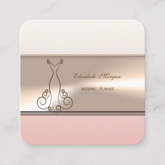 Elegant Modern Luxury Professional,Dress Square Business Card (Front)
