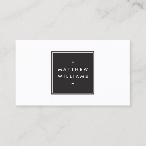 Elegant Modern Luxury Simple Black Box Name Logo Business Card Template