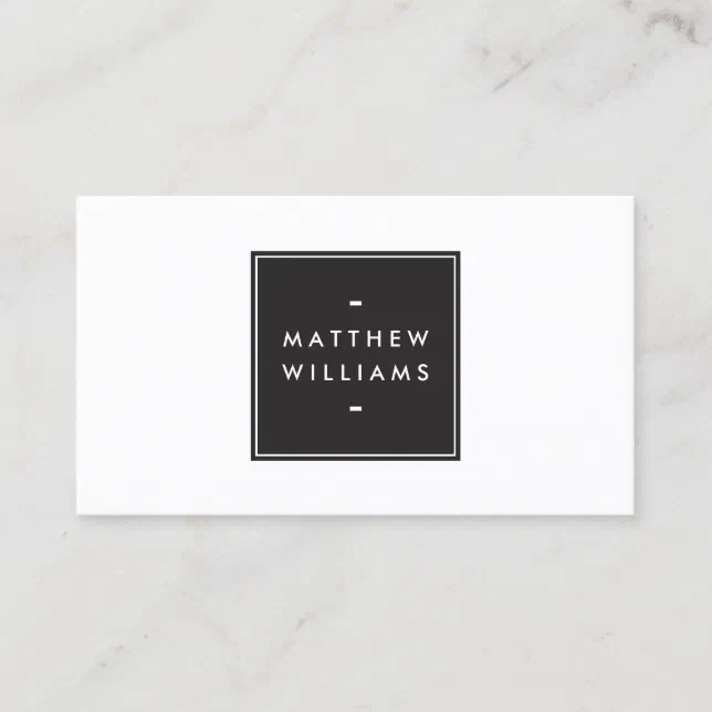 Elegant Modern Luxury Simple Black Box Name Logo Business Card | Zazzle