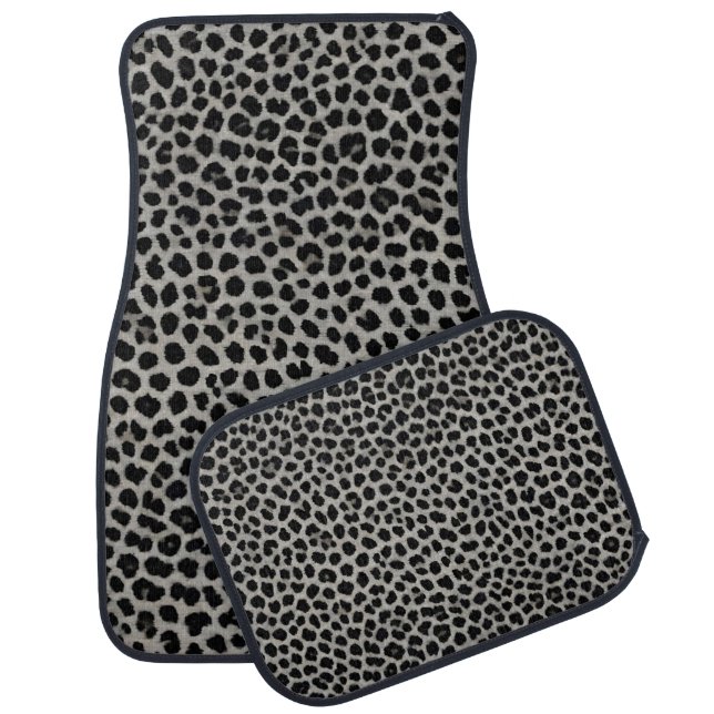 Elegant Modern Luxury White Leopard Collection Car Floor Mat (Set)