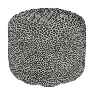 Elegant Modern Luxury White Leopard Collection Pouf