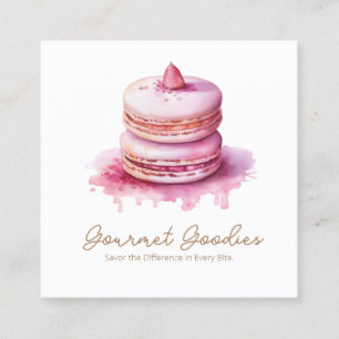 Elegant Modern Macaron Bakery Square Business Card