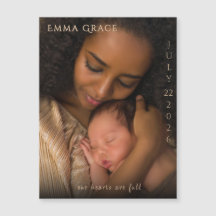 Elegant Modern Magnetic Birth Announcement 