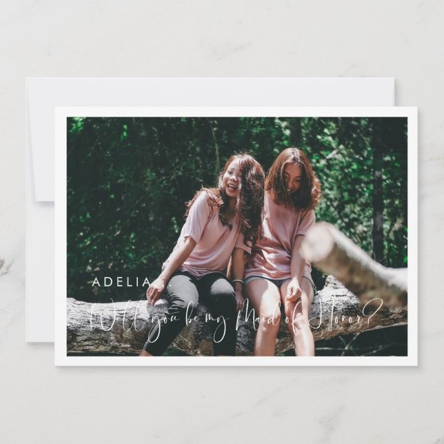Elegant & modern Maid of honor proposal card (Front)