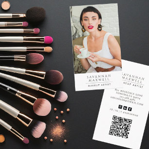 Elegant Modern Makeup Artist Professional Photo Business Card