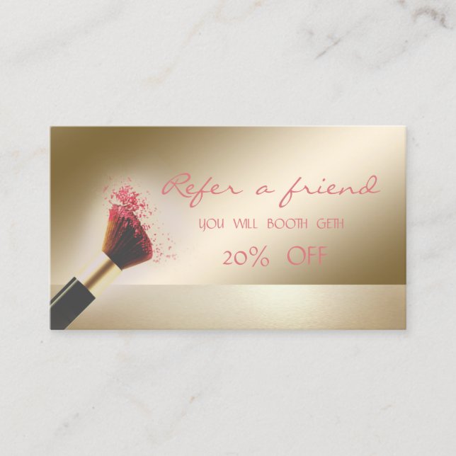 Elegant Modern ,Makeup Brush  Referral Card (Front)