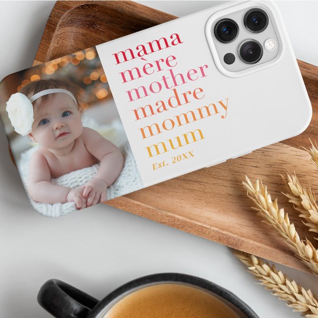 Elegant Modern Mama Mere Mother Mommy photo  iPhone Case (Creator Uploaded)