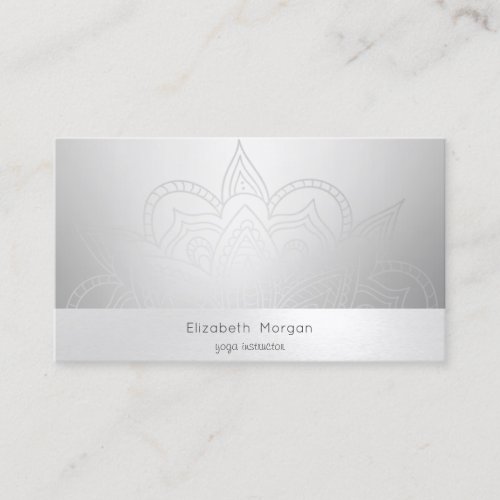 Elegant Modern  Mandala Silver  Luminous Business Card