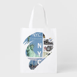 Elegant Modern Manhattan Liberty Statue New York Grocery Bag