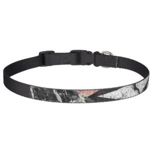 Elegant Modern Marble, Rose Gold, & Black Triangle Pet Collar