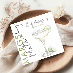 Elegant Modern Margs and Matrimony Bridal Shower Napkins