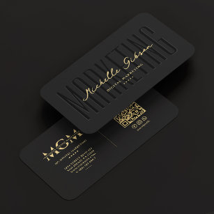 Elegant Modern Marketing Monogram Black Business Card