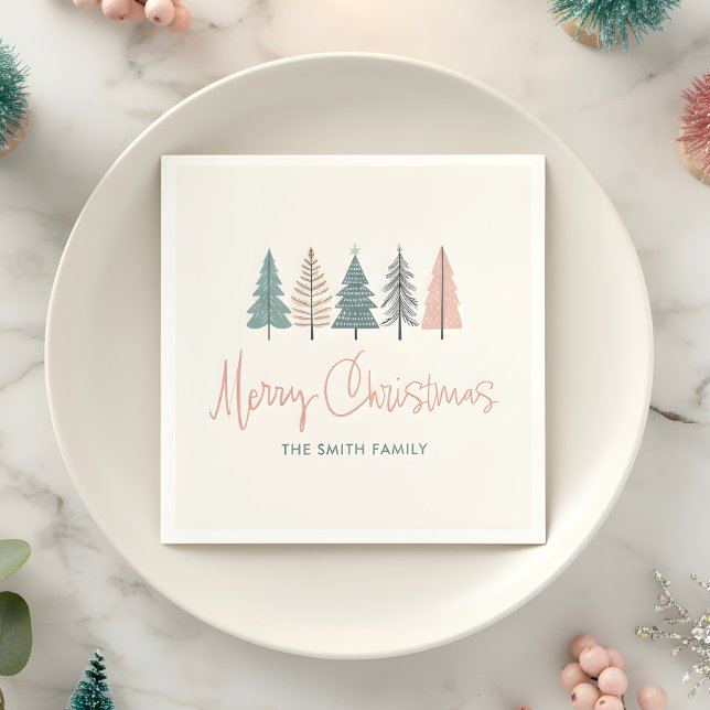 Elegant Modern Merry Christmas Napkins (Creator Uploaded)